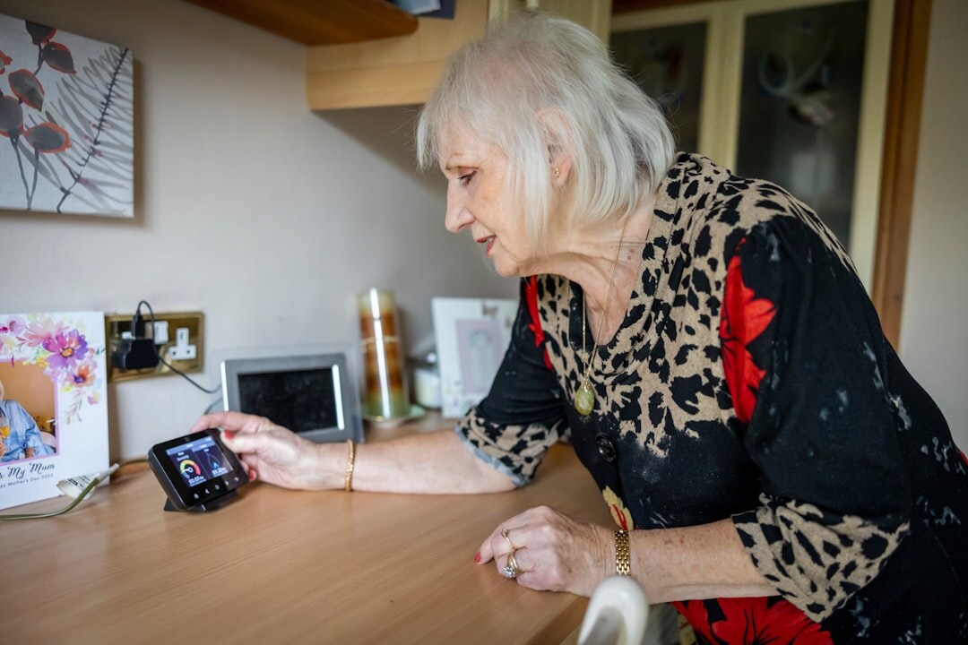 elderly woman sharing memories